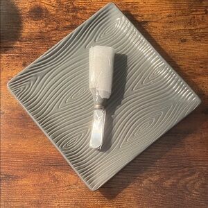 Cheese plate and matching knife new in box